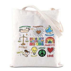 Lgbt Pride Merch Equality Hurts No One Tote Bag Rainbow Lesbian :^)